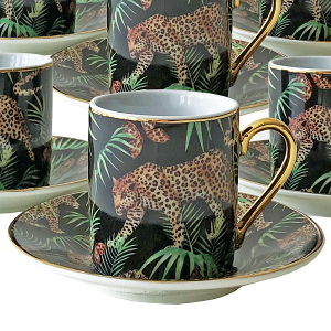 Jungle Leopard Espresso Cup and Saucer
